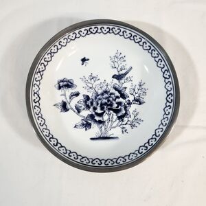 Late 20th Century Japanese Ware Porcelain Bowl Encased in Pewter